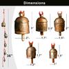 Handmade Rustic Wind Chimes for Outside with 5 Brass-Coated Metal Bells 30 Inch – Boho Outdoor Patio, Garden, Balcony & Farmhouse Decor