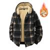 Winter Plaid Hooded Fleece with Thickened Fleece for Warmth and Leisure, Outdoor Sports Men's Jacket for Couples