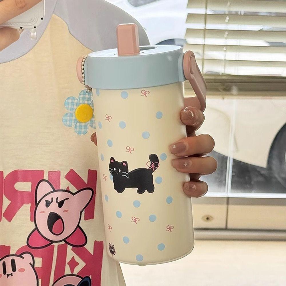 Вакуумная кружка 600 мл с подвеской, изолированная кружка, милая термобутылка для воды для мальчиков и девочек