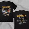 THIN LIZZY 1982 Тур по Великобритании Редкая черная двусторонняя футболка для фанатов