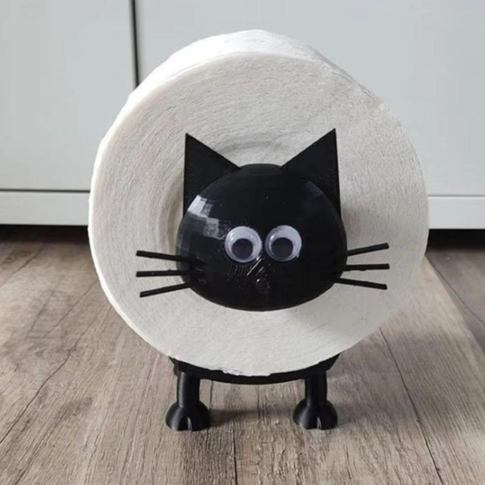3 PCS Plastic Roll Paper Holder Cat Shape Toilet Tissue Rack Trendy Toilet Paper Rack Bathroom