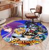 Saint Seiya Pattern Round Rug, Indoor/Outdoor Mat, for Picnic, Gameroom, Bedroom, Office, Living Room, Home Decor Carpet, Birthday Gift