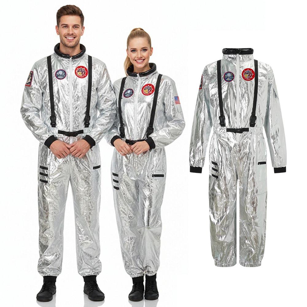 Halloween Astronaut Costume Jumpsuit Cosplay Outfit Space Suit Carnival Party Space-themed Performance Costume Bodysuit Outfit