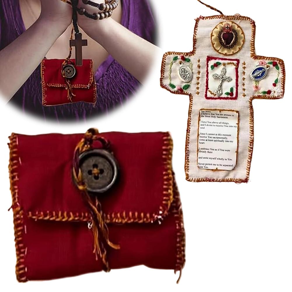 Портативный изысканный крест для святыни, карманный духовный хлопковый инструмент для церемонии веры, функциональный подарок Mul X4L9
