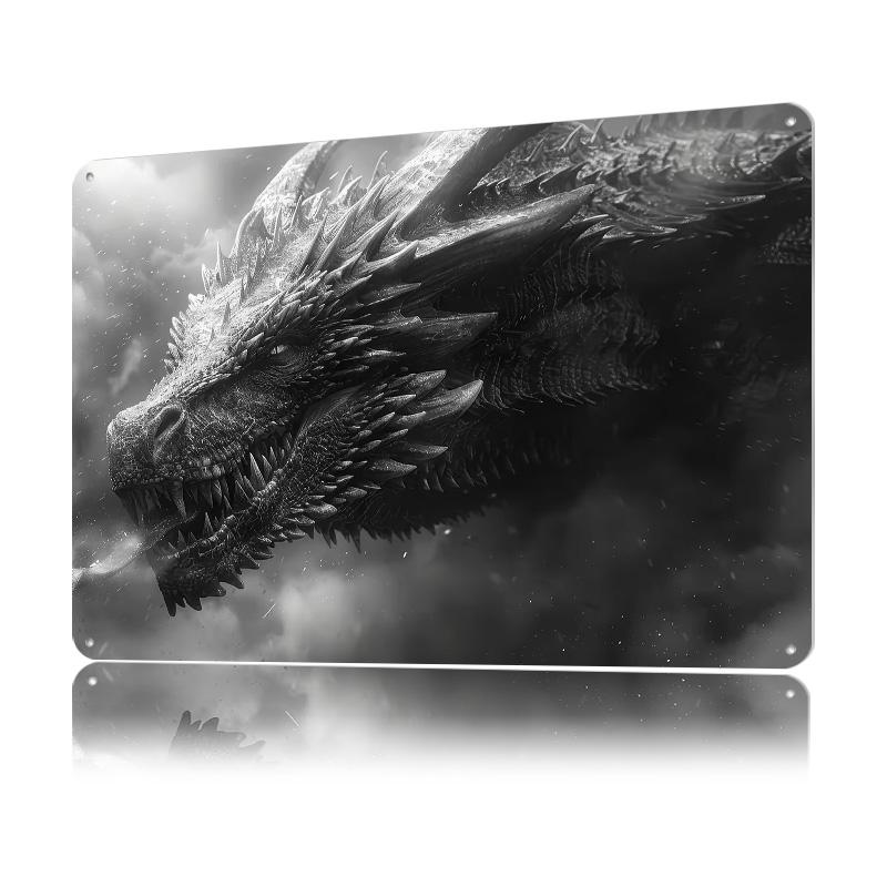 Epic Dragon Head Metal Poster Customized Wall Art Retro Vintage Tinplate Signs for Modern Home Decoration Ornaments Wand Deko