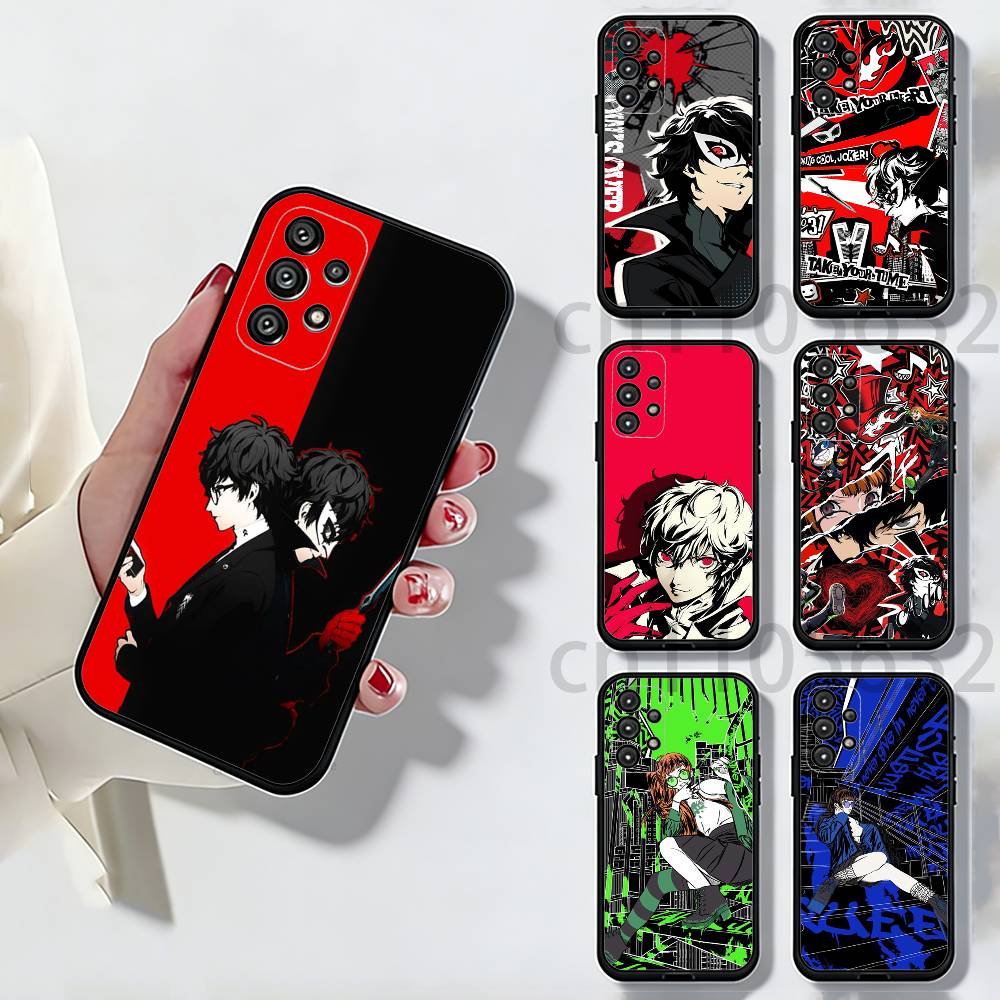 Игровой чехол для телефона P-Persona 5 для Samsung Galaxy A13, 21s, 22, 31, 32, 52, 53, 71, 80, A91, мягкий черный корпус