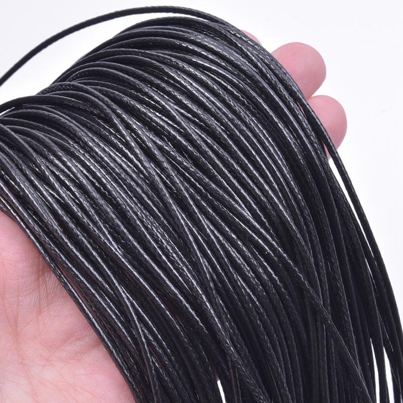 102030 шт. DIY кожаный шнур для кулона 50 см длиной, веревка для ожерелий, черный цвет, плетеный, женский, мужской, чокер, регулируемая застежка-карабин
