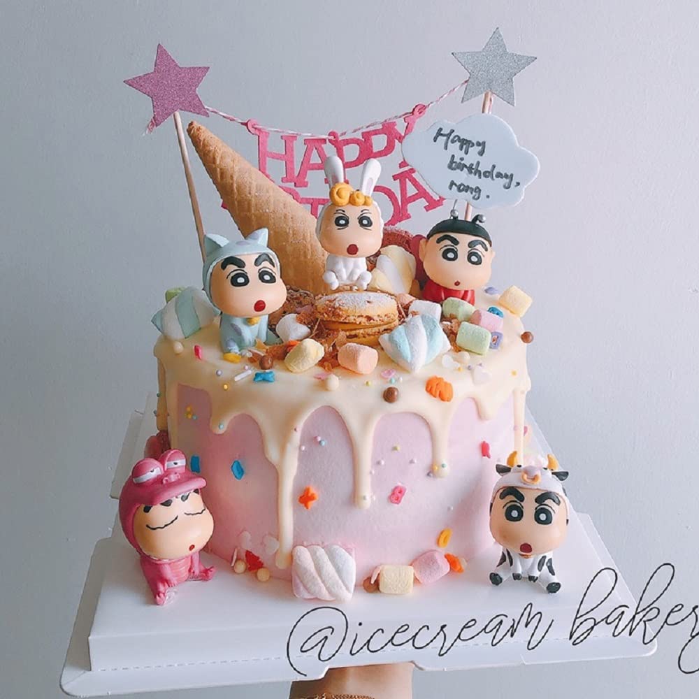 Denyeet Decoration Animation Crayon Cute Center Console Doll Figure Crayon 6 Piece Set Crayon Car Interior Accessories Shin-chan Shin-chan Shin-chan