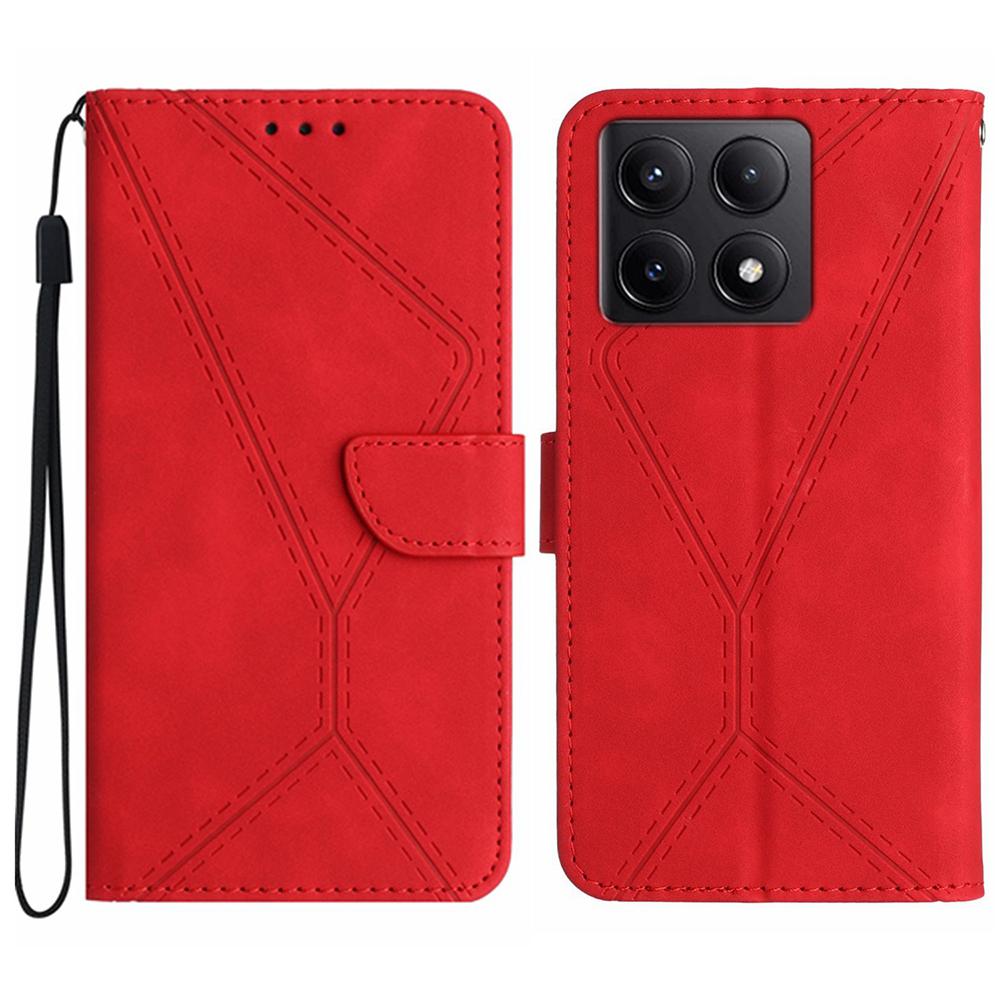 HT05 Для Xiaomi 14T Чехол Кожаный с текстурой линий PU кожаный откидной чехол для телефона