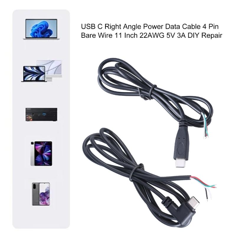 90 градусов/прямая головка USB Type C Male to 4Pin Connector Cable Шнур для быстрой зарядки и синхронизации Скорость 480 Мбит/с