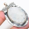 Natural Rainbow Moonstone Gemstone 925 Sterling Silver Pendant 2.09" H2k77