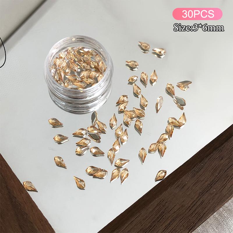 30 шт. Стразы для нейл-арта неправильной формы с отверстиями, 3D кристаллы, жемчужные камни для DIY маникюрных украшений, аксессуары