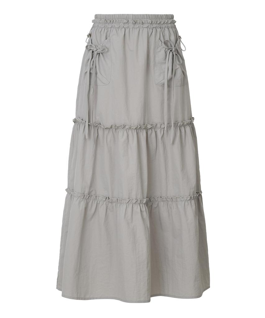 Zero Planet Pina Ribbon Long Skirt [Grey]