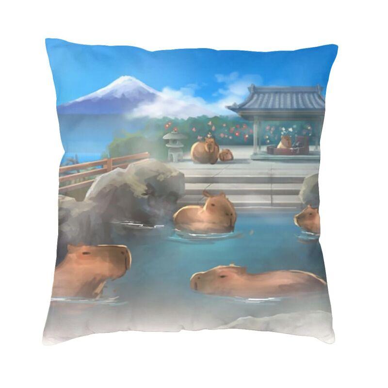 Chilling Capybara Cushion Cover Sofa Decoration Square Throw Pillow Cover 45x45cm