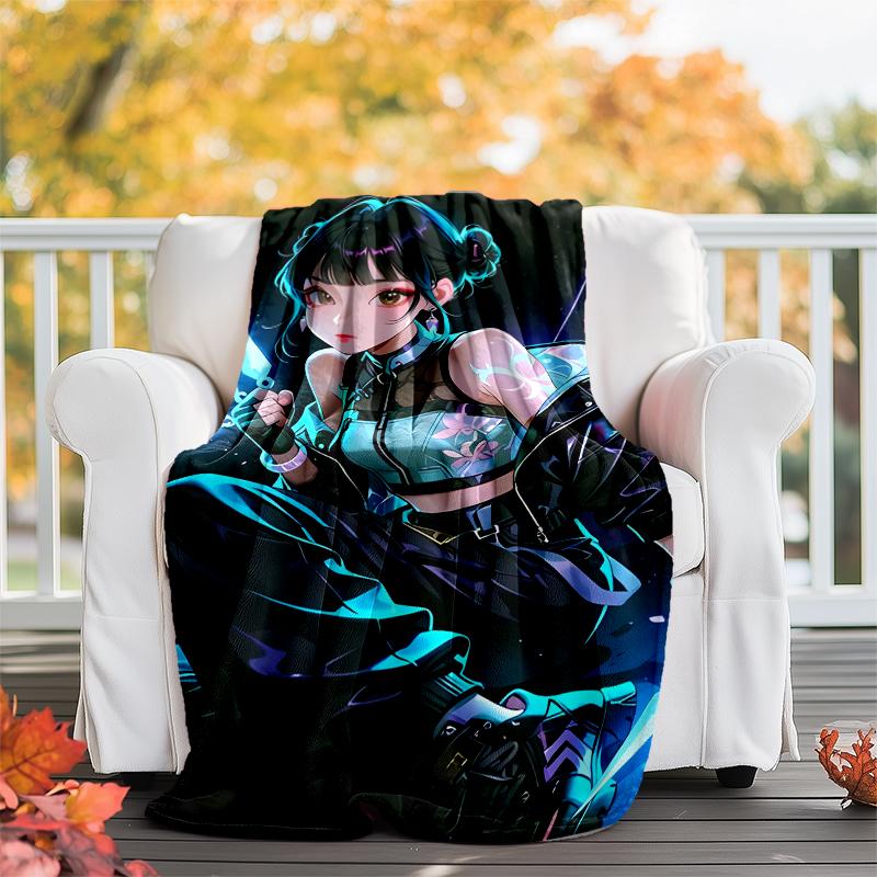 Demon Hunter printed throw blanket—soft,warm;versatile blanket for all seasons—perfect as &air-conditioning throw,nap blanket