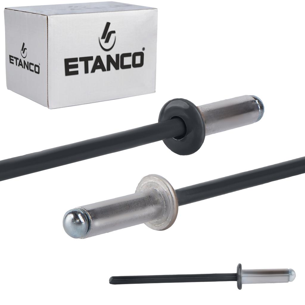 Aluminum open rivets 4x12mm RAL 7016