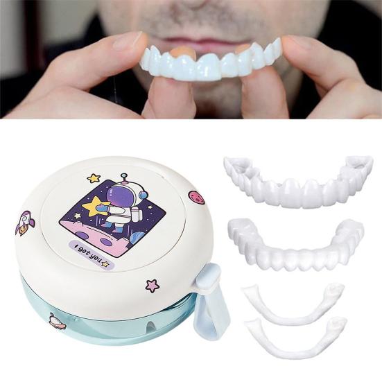 Портативный футляр для зубных протезов Yousheng со съемным зеркалом, герметичный компактный контейнер для хранения зубных протезов для брекетов