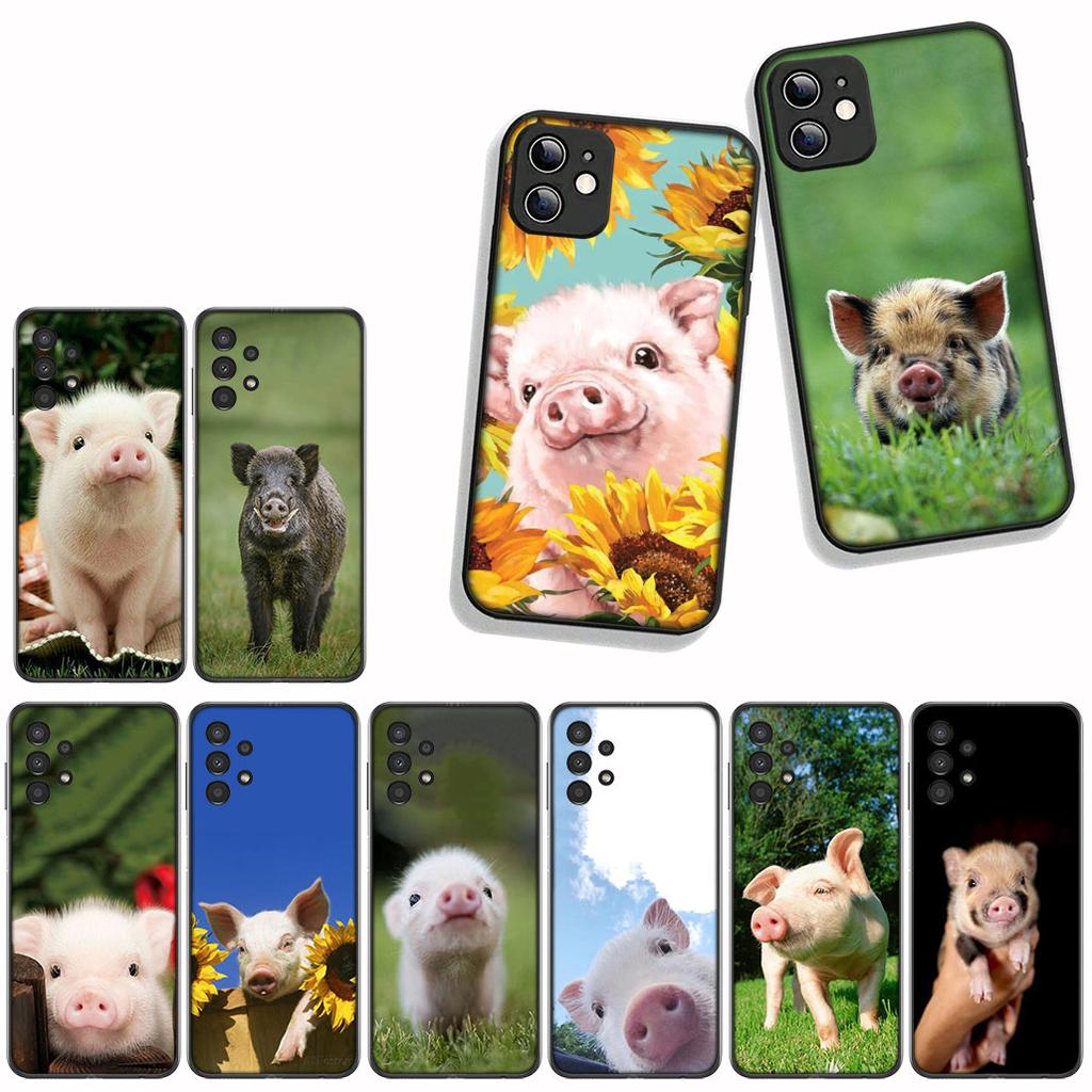 for Samsung Galaxy S25 S23 S22 S24 FE Ultra Plus A56 A05 A06 A15 A16 A57 S7 Edge Phone Cover Case Anime Cute Pig Funny