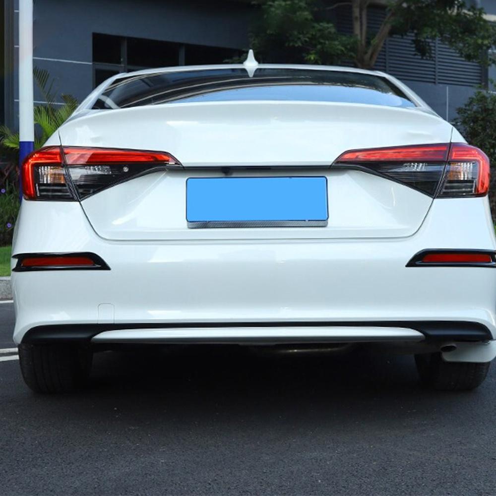 2Pcs Glossy Black Rear Bumper Reflector Cover Trim For Honda Civic 11Th Gen 2022