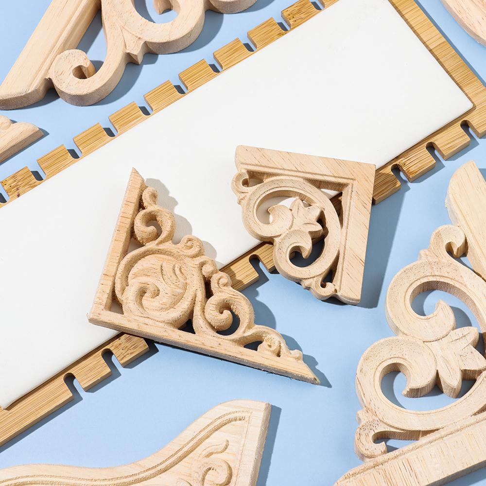 Детали мебели деревянные статуэтки Ремесла Угловые аппликации Рамка Резьба по дереву Декоративная резьба по дереву