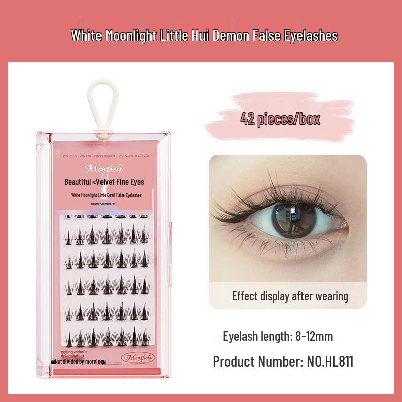 Накладные ресницы Menghela Big Eye Natural Curled - Тонкая ножка, отдельные пучки для удлинения