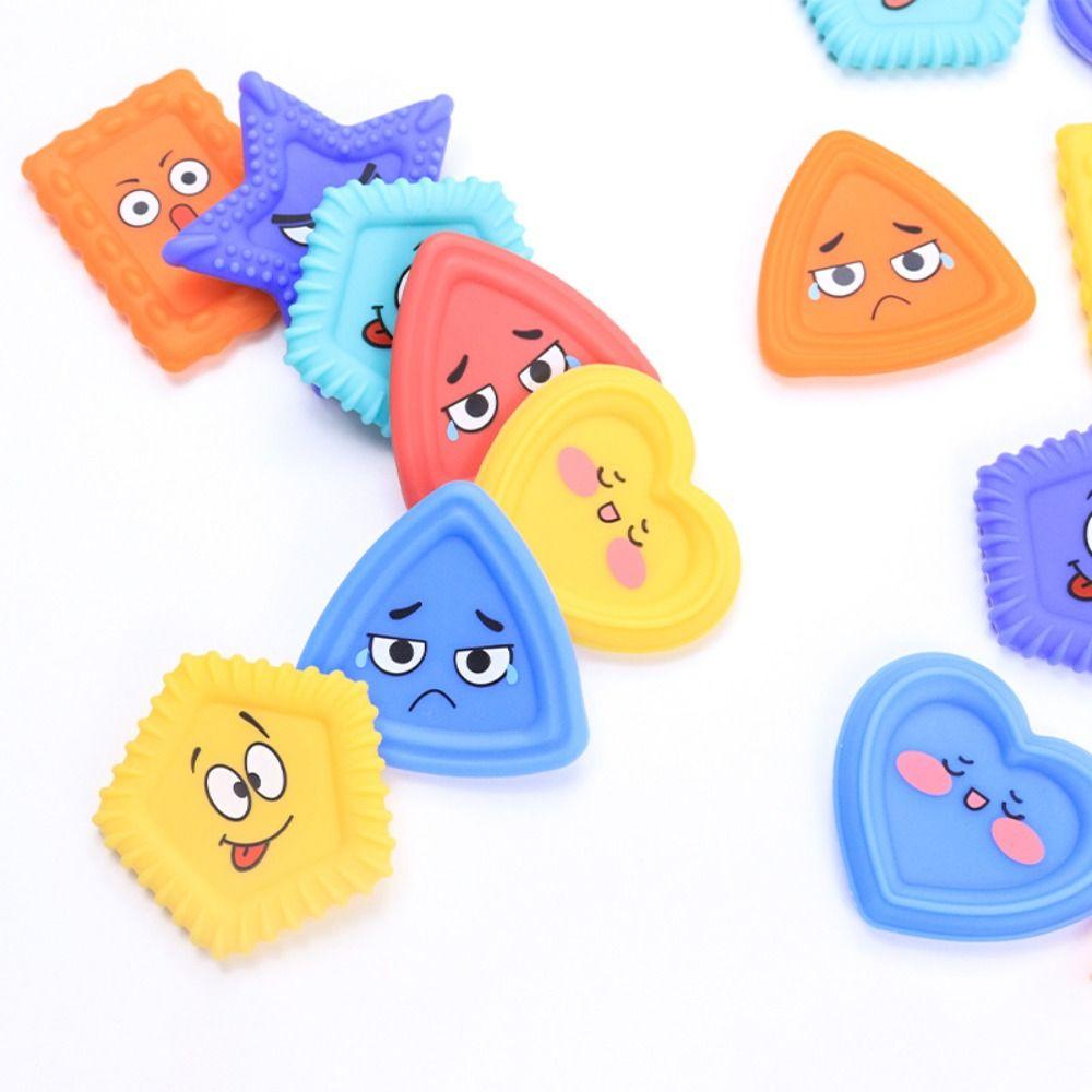 6PCS/set Silicone Children Sensory Stone Textured Silicone Suction Cup Toy  Gift