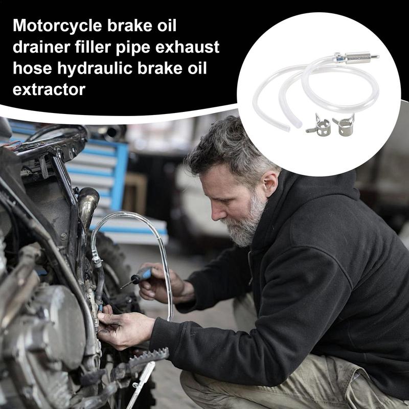 Brake Bleeder Oil Fluid Extractor Bleeder Tool Clear Hose Soft Extractor for System Motorbikes Repair Motorcycle Maintenance