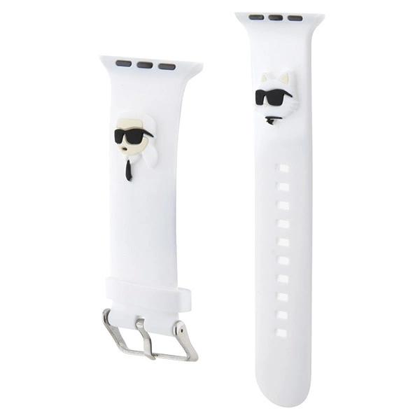 Karl Lagerfeld 3D Rubber Karl&Choupette Heads Strap For Apple Watch 38/40/41Mm - White