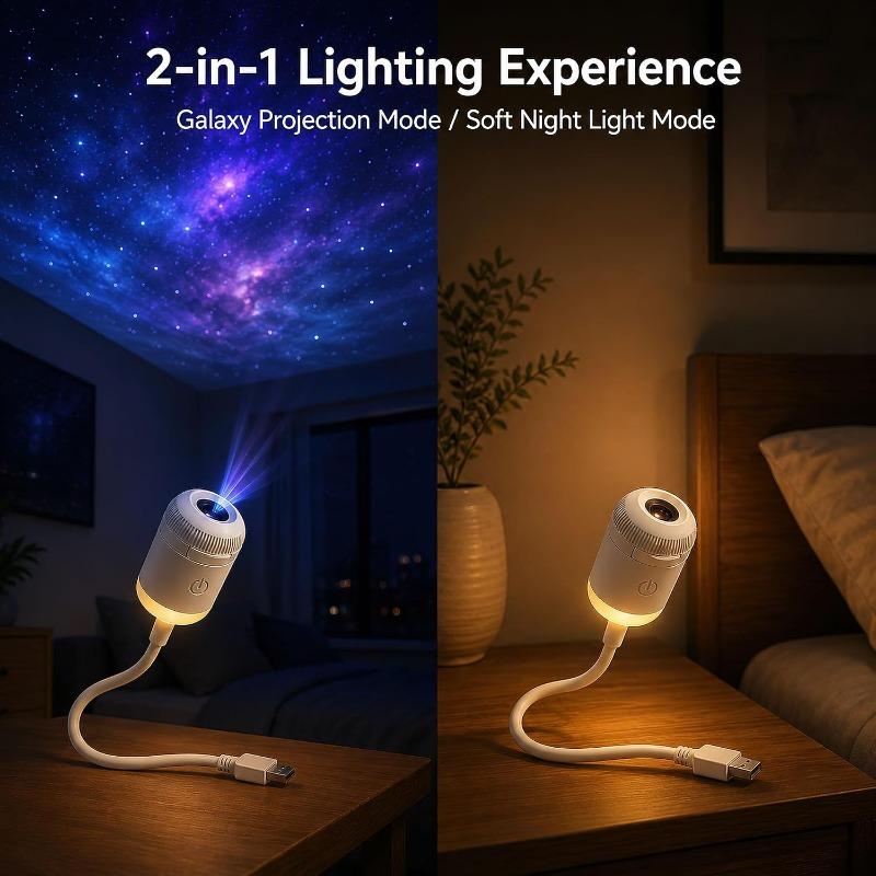 2-в-1 Проектор Галактики Ночник USB LED Звездное Небо Лампа 360° Вращение Регулируемая Яркость для Спальни Потолка Комнаты Декор Автомобиля