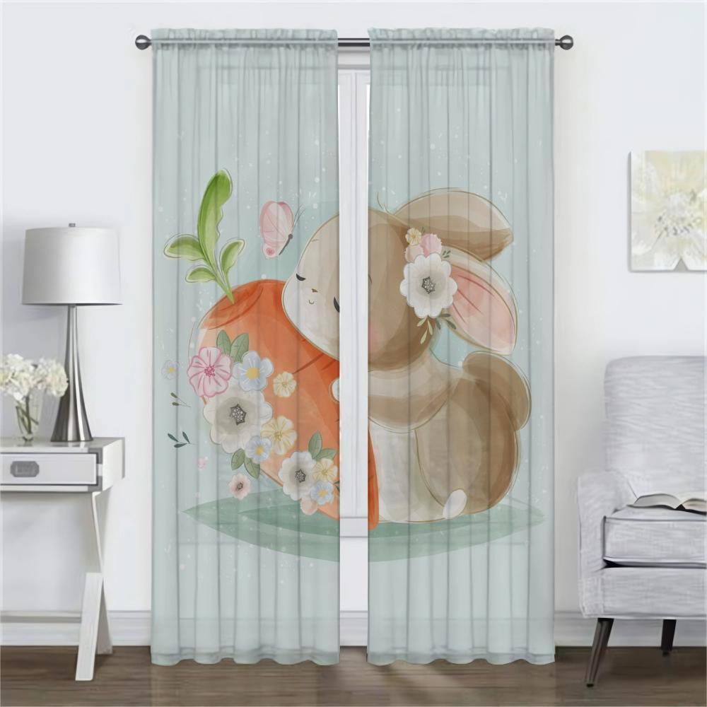 Cute Animals Shades Kitchen Curtains 2 Pieces Home Interior Curtains for Camera Blackout Curtain Tulle for Bedroom Partition