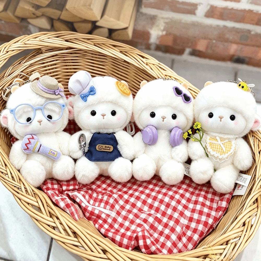 Soft Sheep Doll Keychain Plush Backpack Pendant Ornament Cute Bag Hanging Decor Bag