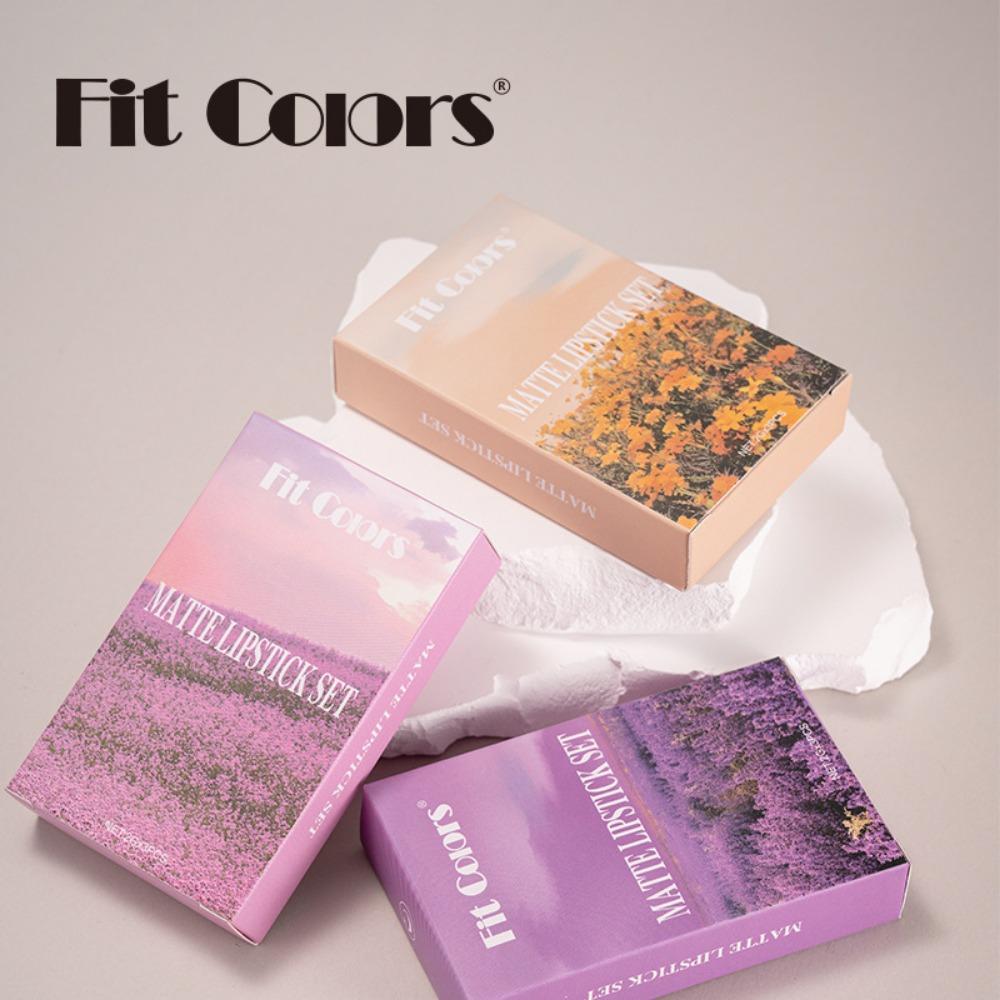 Ручка для губной помады Fit Colors, три веточки из 2 матовых помад + комбинированный набор увлажняющих помад