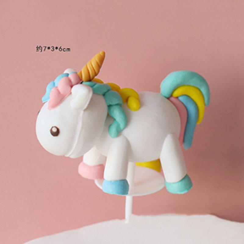 Rainbow Birthday Cake Decoration Cute Cartoon Rainbow Cake Toppers Kids Girls Happy Rainbow Cloud Unicorn Birthday Cupcake Decor