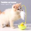 4-in-1 Interactive Cat Feather Toy for Indoor Cats Tumbler Cat Toy with Ball Track Catnip Ball Teasing Feather Kitten Exercise Toy for All Breeds
