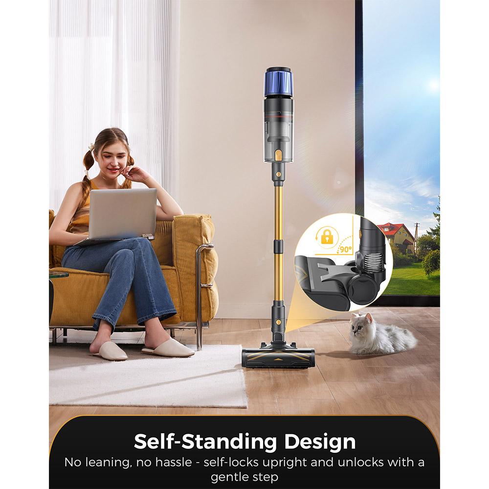 Беспроводной пылесос-стик Proscenic P15, 50 кПа 580 Вт Мощное всасывание, 70 минут работы, Щетка против запутывания, Зеленый свет, 6 слоев фильтрации