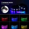Rechargeable LED Dog Collar Rainproof Nylon USB-C Luminous Dog Necklace 3 Color 6 Modes Light Up Pet Collars for Dogs