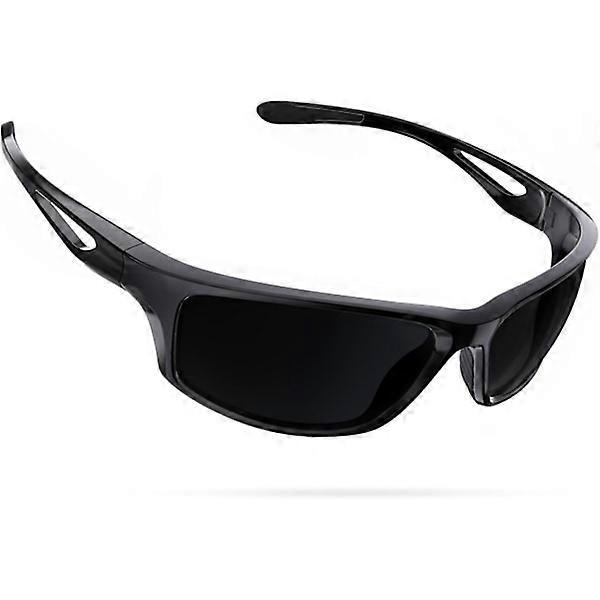 Sports Sunglasses, Polarized Sports Sunglasses with UV400 Protection & TR90 Unbreakable Frame for Fishing Driving Golf Running Cycling Camping BIack