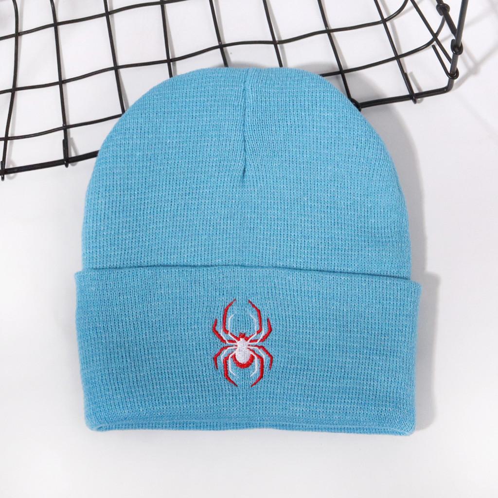 Street Style Spider Pattern Knitted Cap With No Brim For Winter Casual Wear