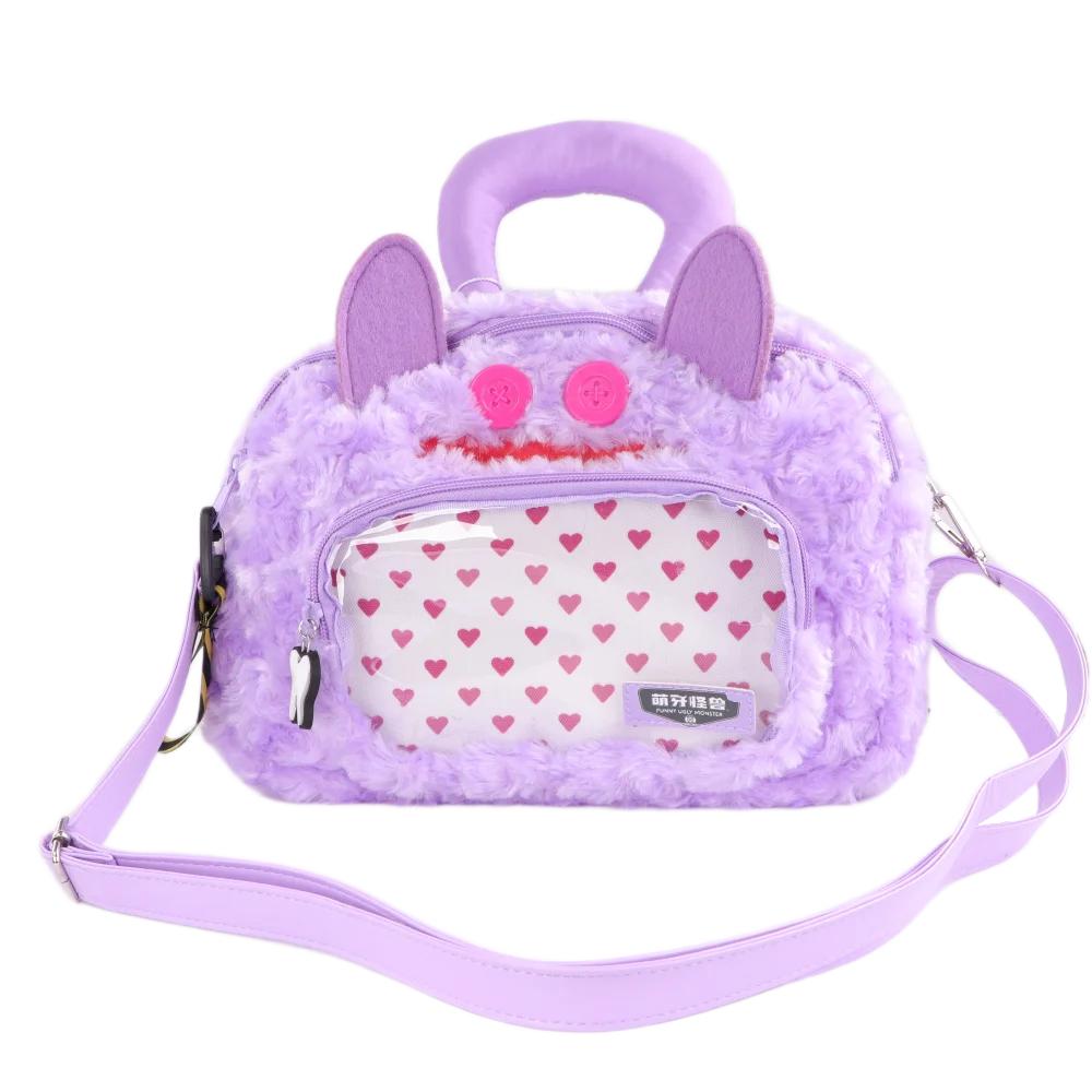 Ugly Cute Teeth Monster Plush Crossbody Bag Colorful Funny Doll Shoulder Bag Festival Gift