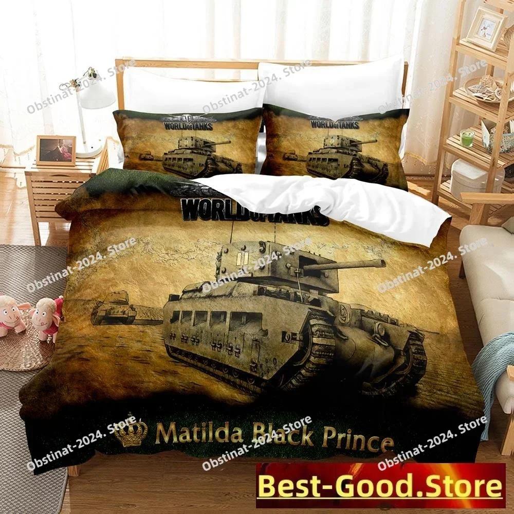 Комплект постельного белья Game World Of Tanks Single Twin Full Queen King Size Bed Set Adult Kid Bedroom Duvetcover Sets Anime Bed