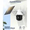 AOSU 2K Camera Surveillance WiFi Exterieure Sans Fil, Solaire, 360° Pan-Tilt, Camera Exterieur Sans Fil, Vision Nocturne, Détection