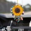 Подвесной автомобильный орнамент в виде подсолнуха, симпатичное ретро-украшение для салона автомобиля в виде подсолнуха, многофункциональный брелок для зеркала заднего вида