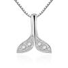 S925 Sterling Silver Necklace Zircon Mermaid Tail Pendant Necklace For Women Charm Jewelry Gifts
