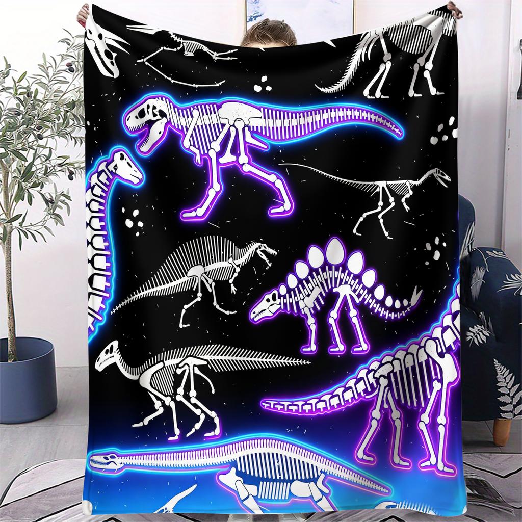 Dinosaur Dreamland Print Blanket Warm Comfortable Flannel Blanket Suitable for Bedrooms,Sofas, Beds,Chairs
