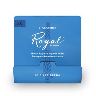 Трости WoodWinds Royal для кларнета Bb, 25 шт., D'Addario, RCB0130-B25 [Жесткость 3.0], (Индивидуально упакованный)