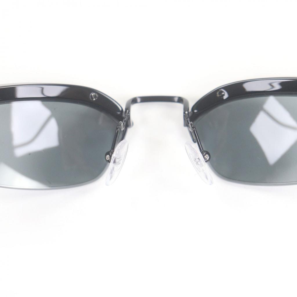 Pristine PRADA sunglasses Half Rim Eyewear Black Gray Lens mens SPR B50 Used