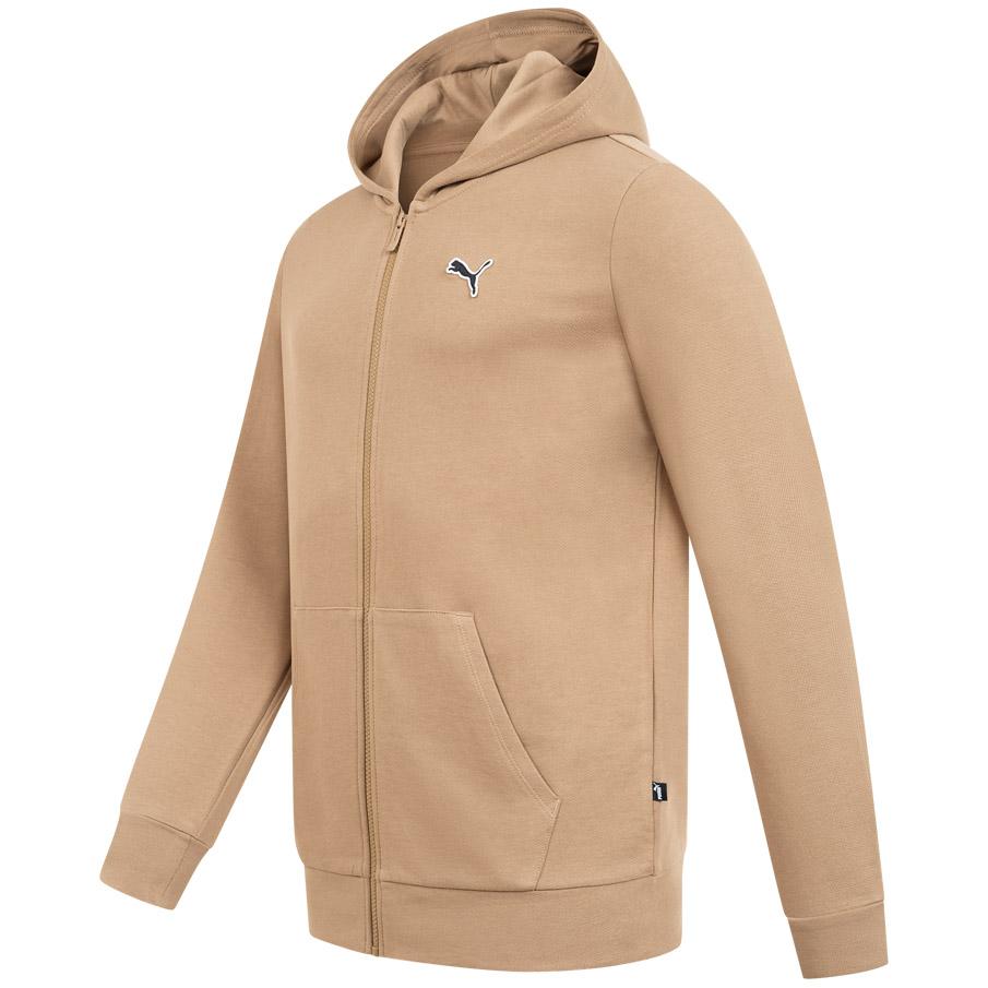 Puma Однотонная повседневная толстовка с капюшоном и полной молнией, большим карманом, длинным рукавом, мужские толстовки, Хаки-Коричневый 675979-85