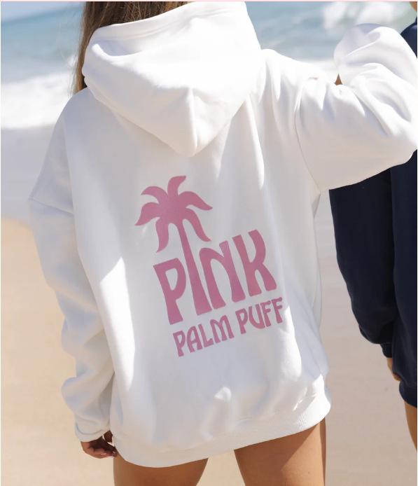 Худи европейского размера с вышивкой «Кокосовая волна» и рукавами со спущенным плечом