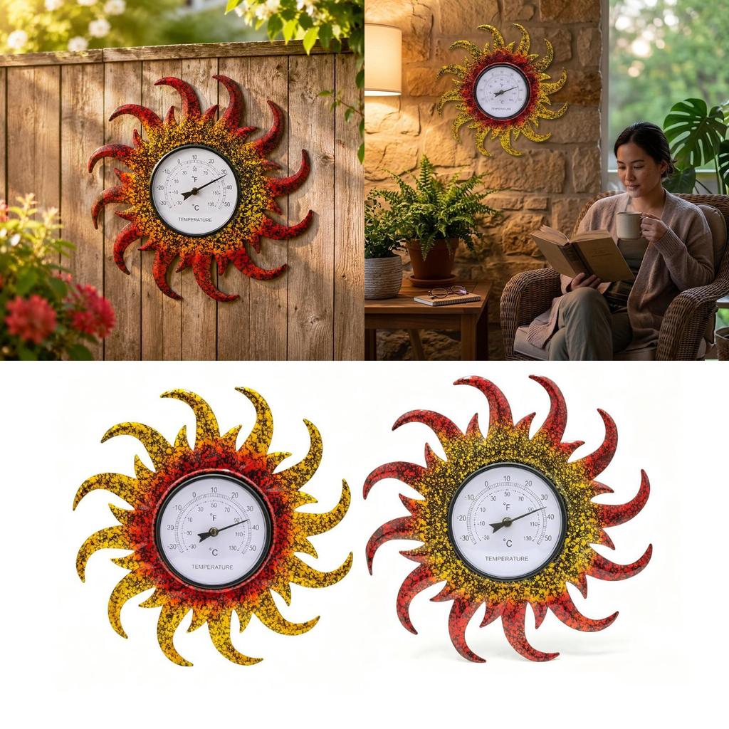 Outdoor Thermometer Wall Metal Indoor Decorative Waterproof Iron To