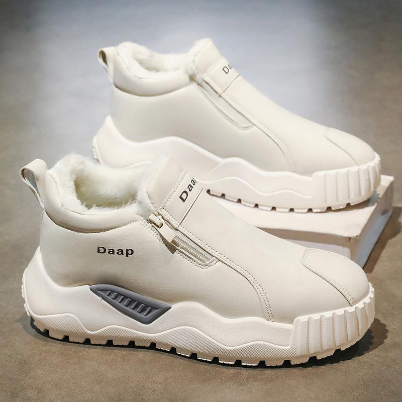 Плюшевые Легкие Слипоны для Ходьбы Уличные Удобные для Мужчин Высокие Кроссовки 2025 Повседневная Обувь для Мужчин Роскошные Ботильоны до Щиколотки с Круглым Носком для Мужчин